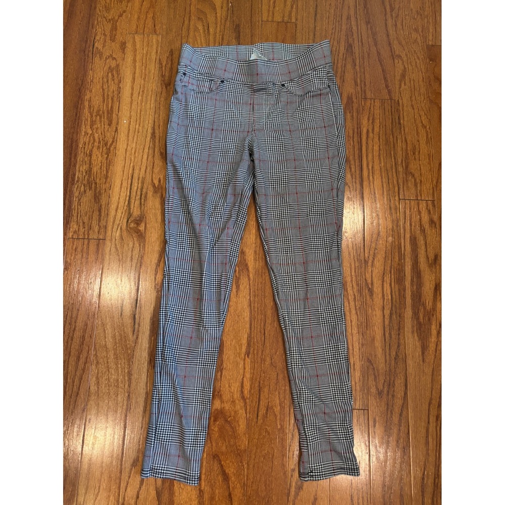 Seven7 Black, White, and Red Plaid Pull On Leggings Size Small